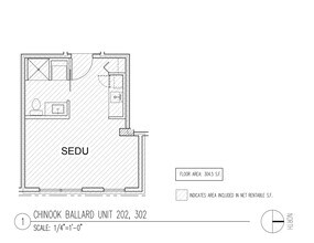 Studio 1 708 floor plan